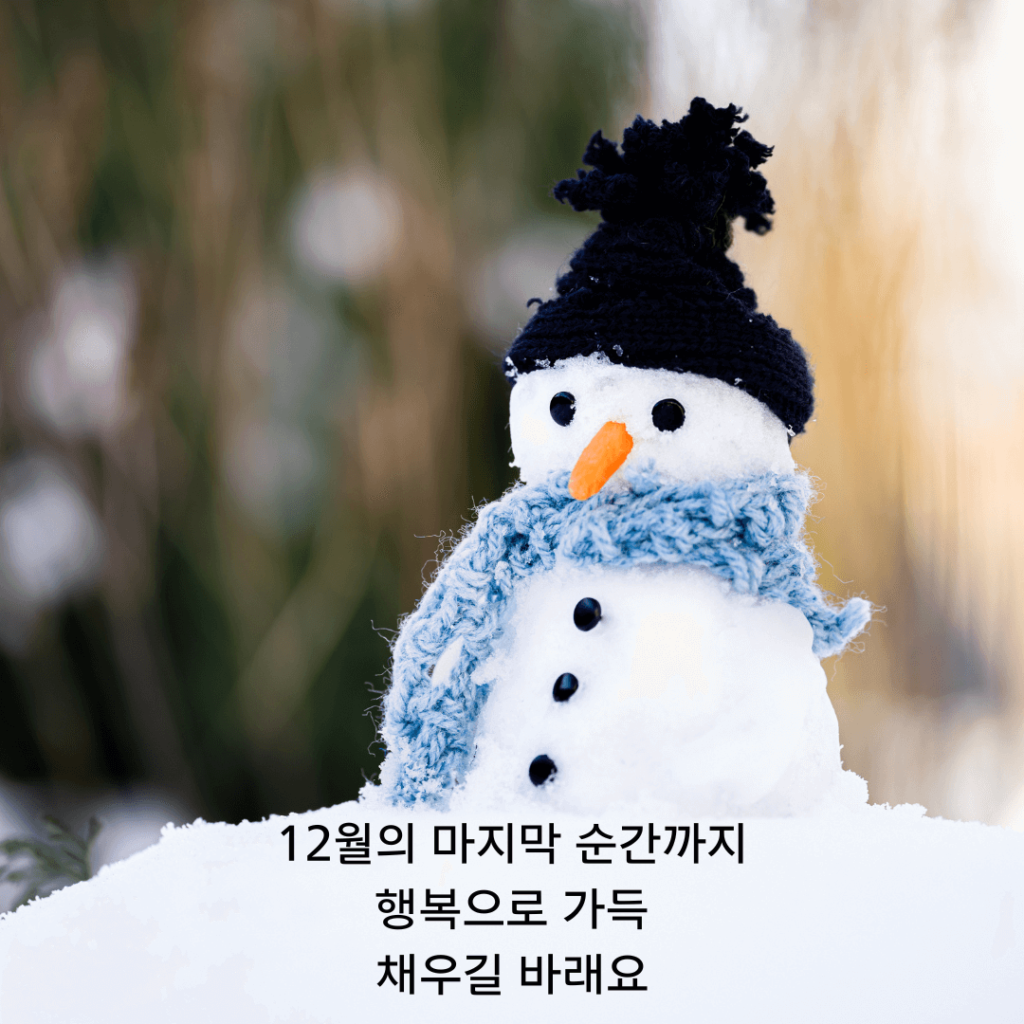 12월 눈사람 배경 카톡 연말 사진 공유